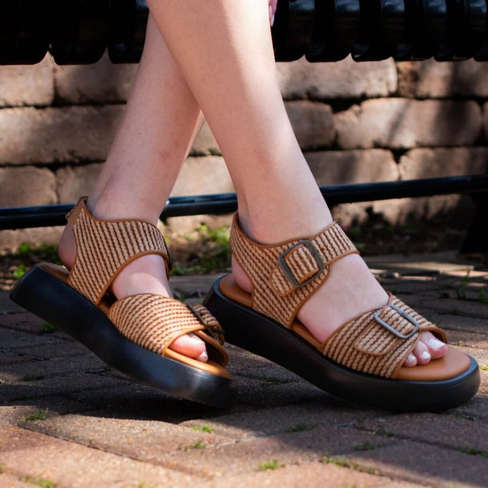 Free People Mandi Weave Woven Raffia Sandals Natural Size 9 (39) New w/box